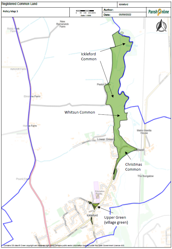 Policy Map 3: Common land (Ickleford Common and Whitsun Common)