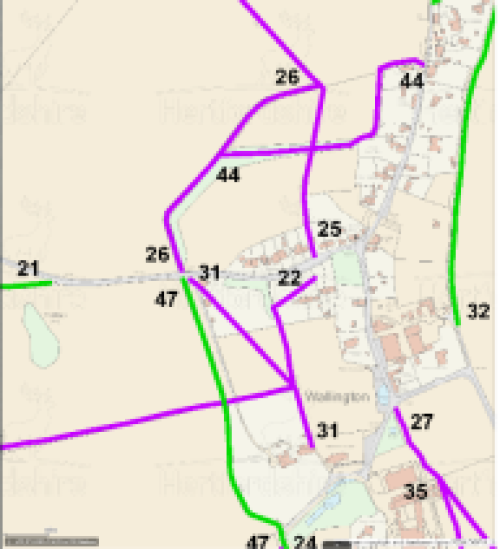 Map showing the footpaths in the LGS