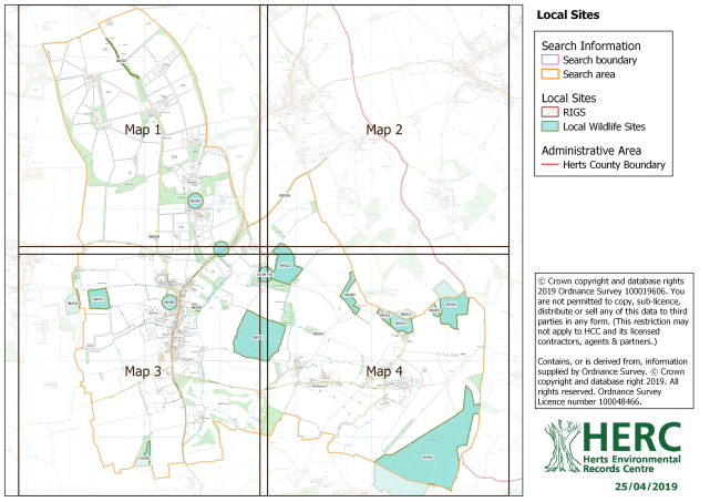 Map of Neighbourhood Plan Area showing Local Wildlife Sites