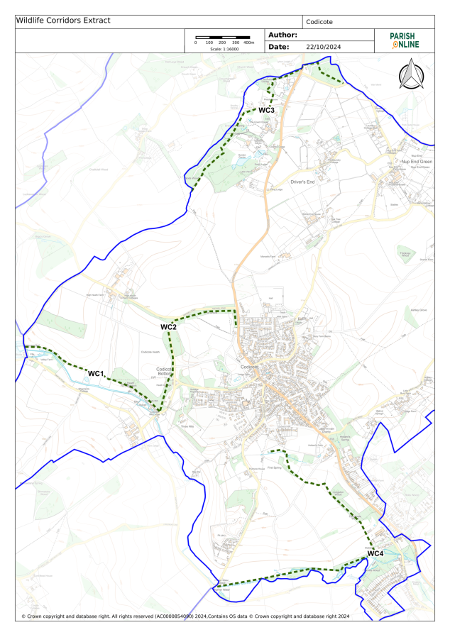 Policies Map showing detail of wildlife corridors